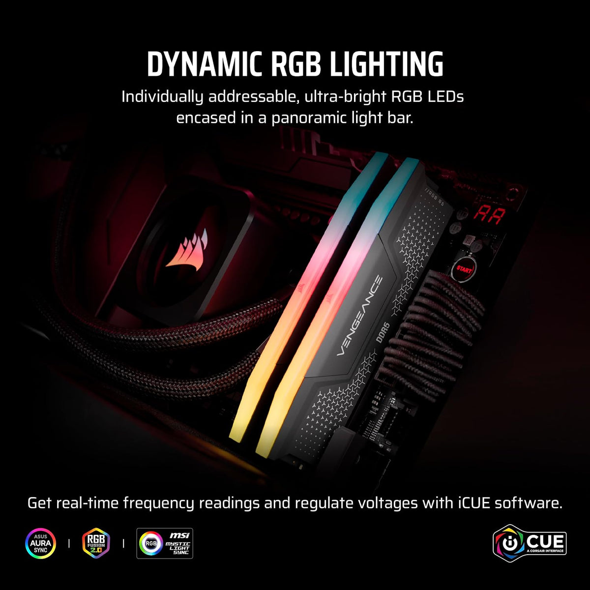 CORSAIR VENGEANCE RGB RS DDR5 64GB (2x32GB) Upp Till 6000MHz AMD INTEL RAM