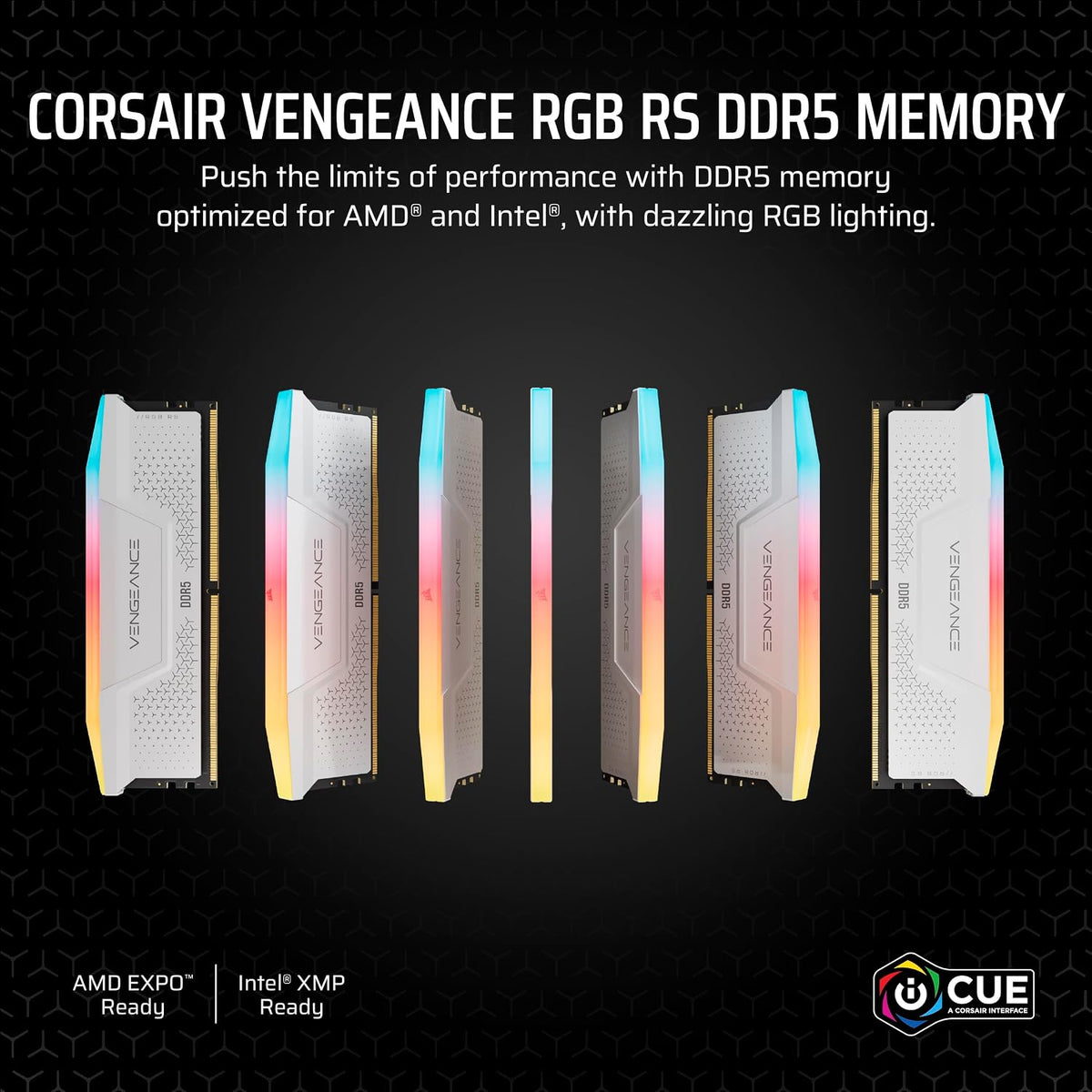 CORSAIR VENGEANCE RGB RS DDR5 64GB (2x32GB) Upp Till 6000MHz AMD INTEL RAM