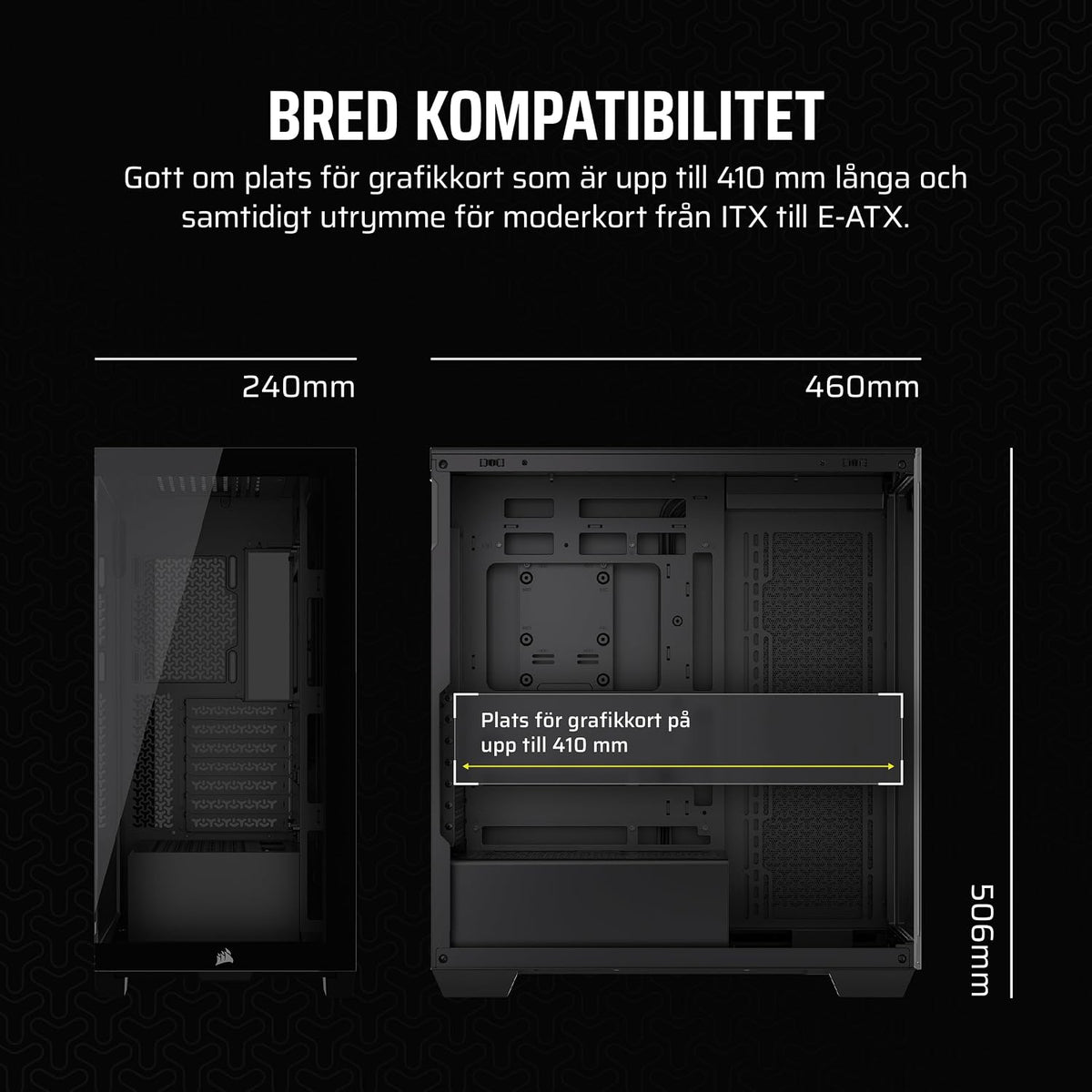CORSAIR 3500X Mid-Tower ATX PC-Chassi Med Dubbla Kammare – Panoramabild i Härdat Glas - Kompatibel Med Moderkort Med Omvänd Anslutning – Inga Fläktar Inkluderade – Vit