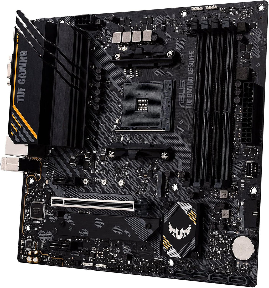 Asus TUF Gaming B450-Plus II moderkortsbas AM4 (ATX, AMD Ryzen, DDR4-minne, M.2, USB 3.1 Gen1+ Gen2, Aura Sync, Ai brusreducerande mikrofon)