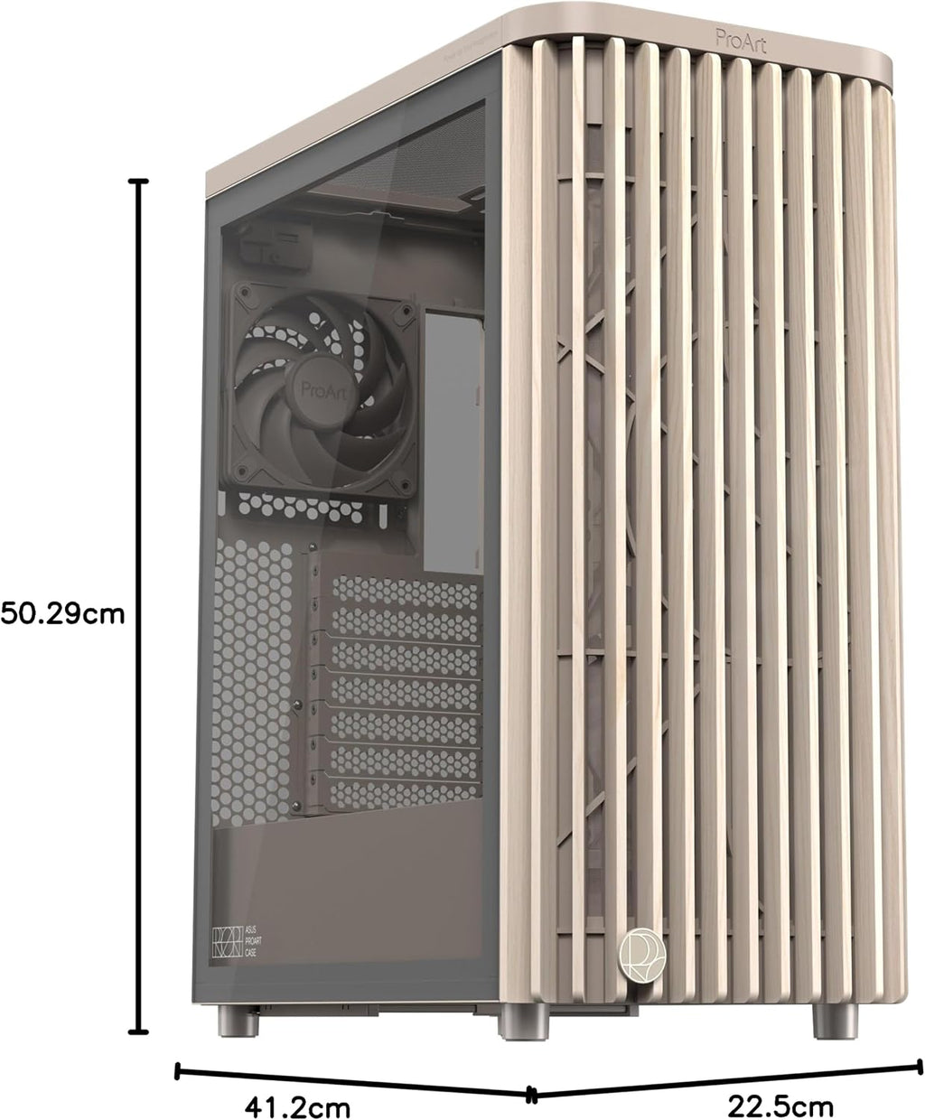 ASUS ProArt PA401 Wood Edition Beige - ATX PC-fodral med nätpanel