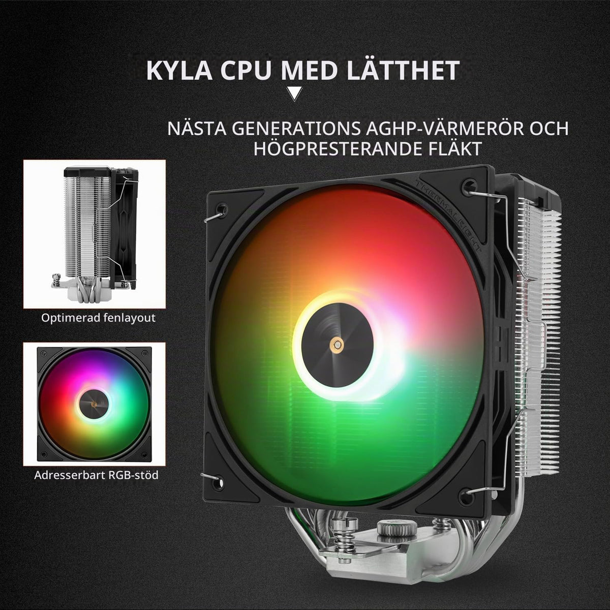 TR Assassin X 120R Digital ARGB kylare för digital skärm, TL-P12-S PWM luftkylare, tyst, stöder AM4/AM5, Intel LGA1851/1700/115X/1200