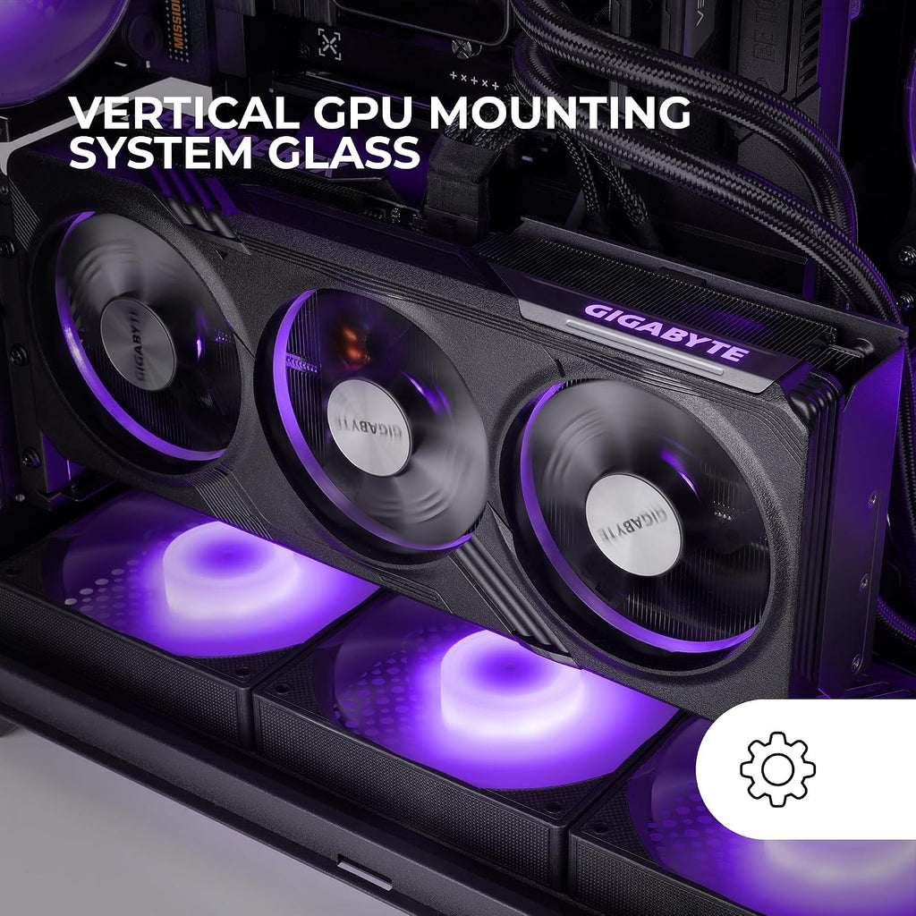 Mars Gaming MC-NOVA, Custom XXL E-ATX Gaming Tower, flyg- och rymdfartsaluminium, helt dubbelfönster härdat glas, Dual Chamber Construction, USB-C