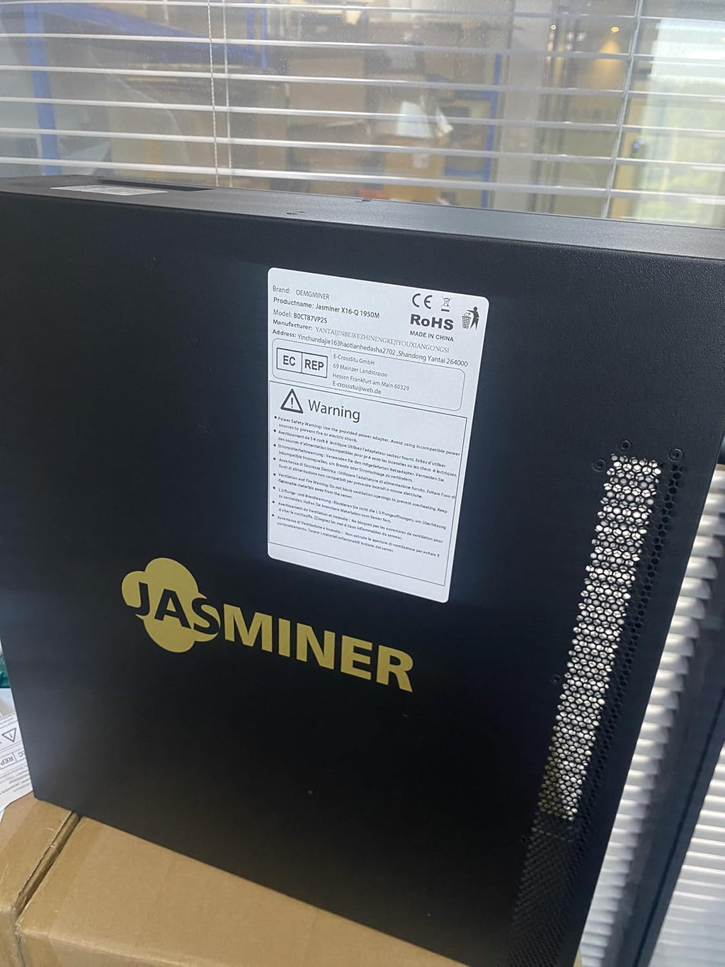 Jasminer X16-Q 1950M 620W 8G etc Ethereum Classic ethf Miner 3U tyst server med strömförsörjning 100 V-240 V (1950 M)