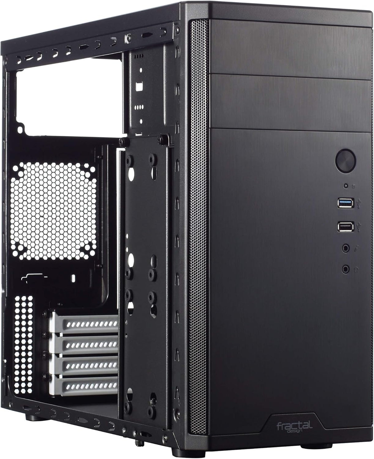 Fractal Design Core 1100 - mATX - 1x 120mm Silent Fläkt ingår - Borstad Aluminium - Svart
