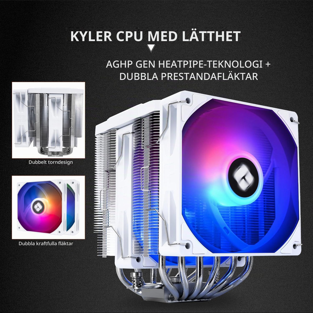 Thermalright Peerless Assassin 120 digital ARGB svart CPU-kylare, kylning med dubbla dörrar och dubbla fläktar, CPU-luftkylare, digital skärmskydd, för AM4/AM5, Intel LGA1851/1700/115X/1200