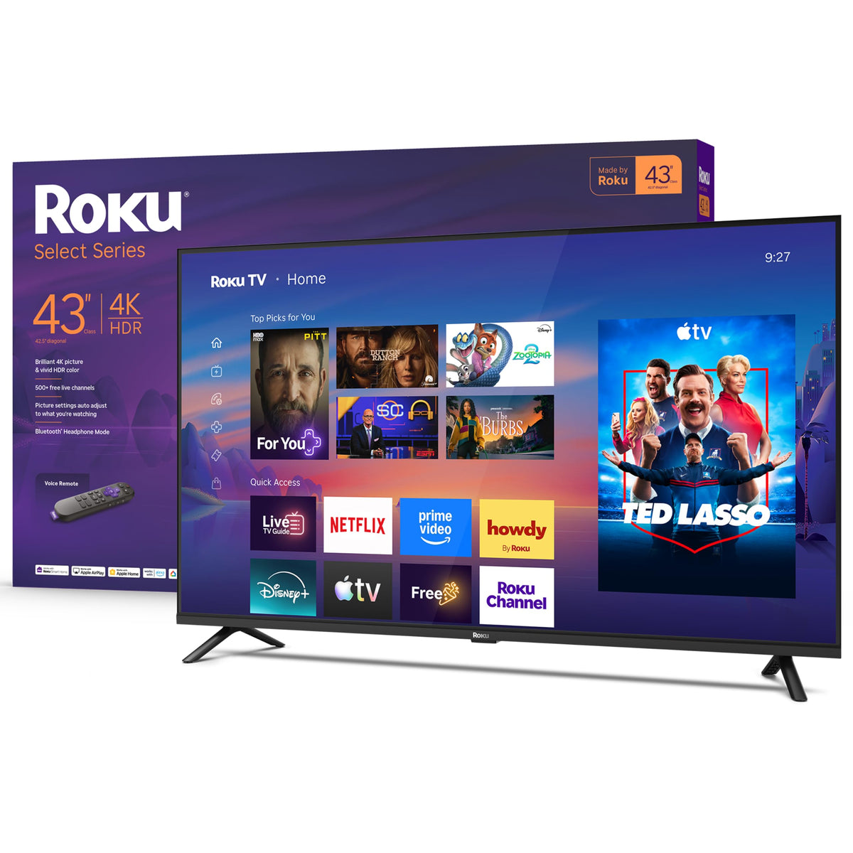 Roku 50-Inch Select Series Smart TV 2026-4K QLED TV - Roku TV