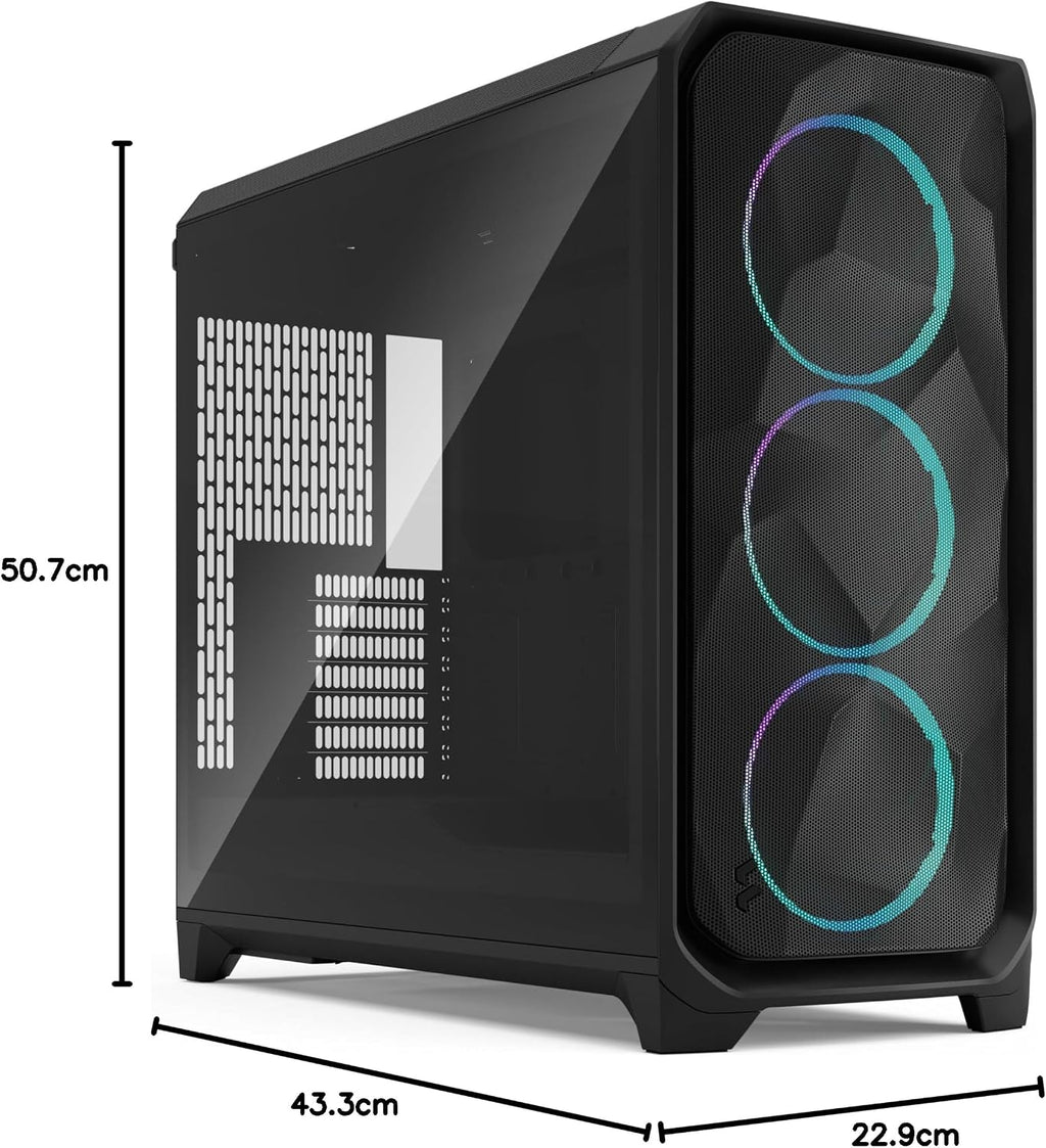 Fractal Design Meshify 3 XL Vit Tempered Glass Klar Toning - Gamingdatorchassi – Meshfront – Tre Momentum 14-fläktar ingår – GPU-stöd upp till 512 mm längd – E-ATX/ATX/mATX-stöd