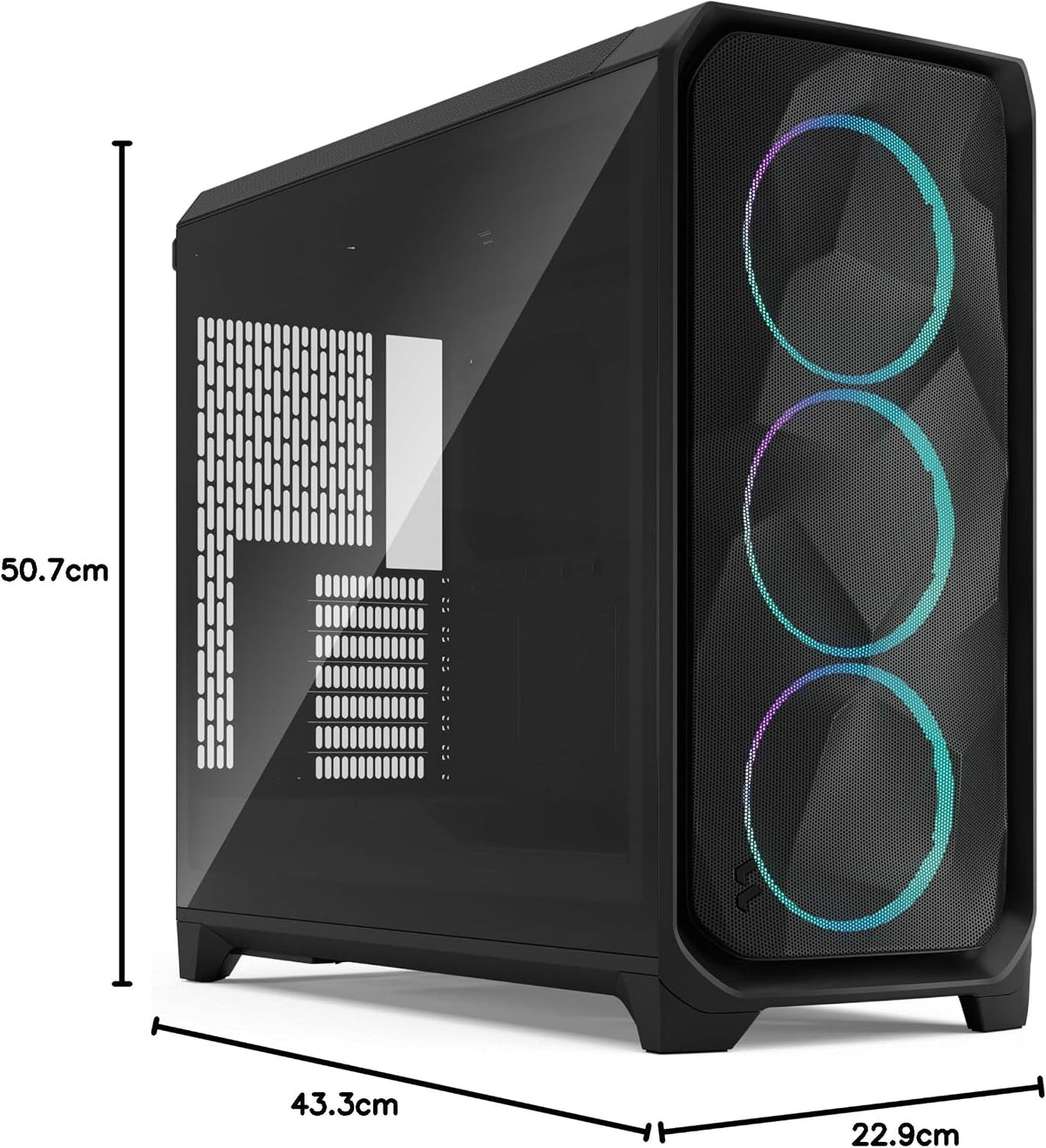 Fractal Design Meshify 3 XL Vit Tempered Glass Klar Toning - Gamingdatorchassi – Meshfront – Tre Momentum 14-fläktar ingår – GPU-stöd upp till 512 mm längd – E-ATX/ATX/mATX-stöd