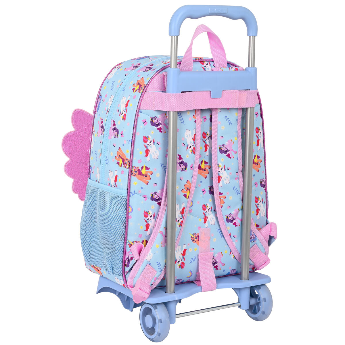School Rucksack with Wheels My Little Pony Wild & free Blue Pink 33 x 42 x 14 cm-2
