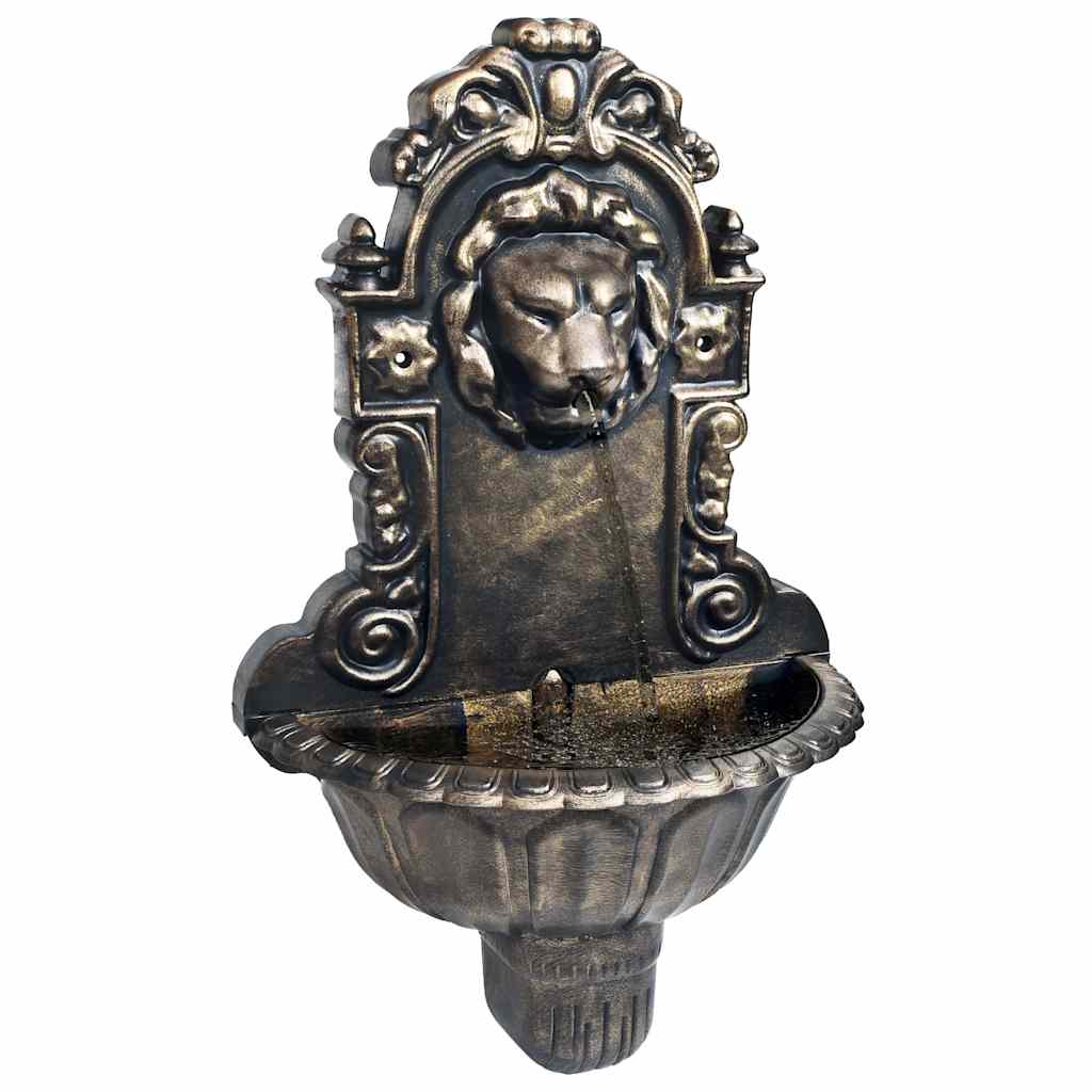 VidaXL wall fountain lion's head bronze-0
