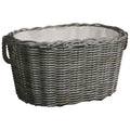 Vidaxl Wooden Basket with Handles 59x42x28 cm Willow Wood Grey-0
