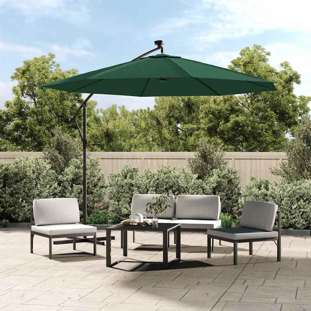 Vidaxl replacement canopy for cantilever parasol 350 cm green-0
