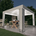 Vidaxl gazebo with double roof and LED string light 3x3 m white-0