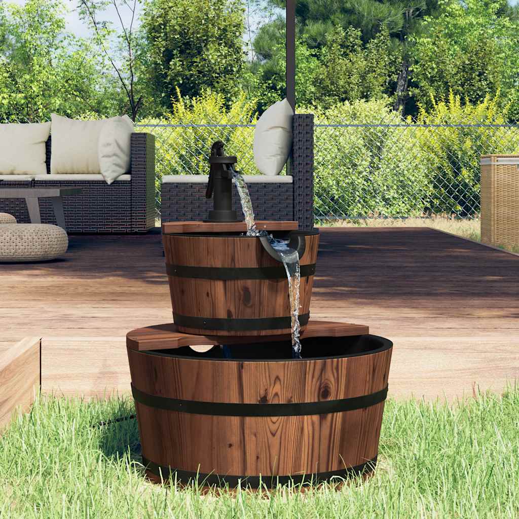 Vidaxl water fountain with pump 44.5x44.5x58 cm solid pine wood-0