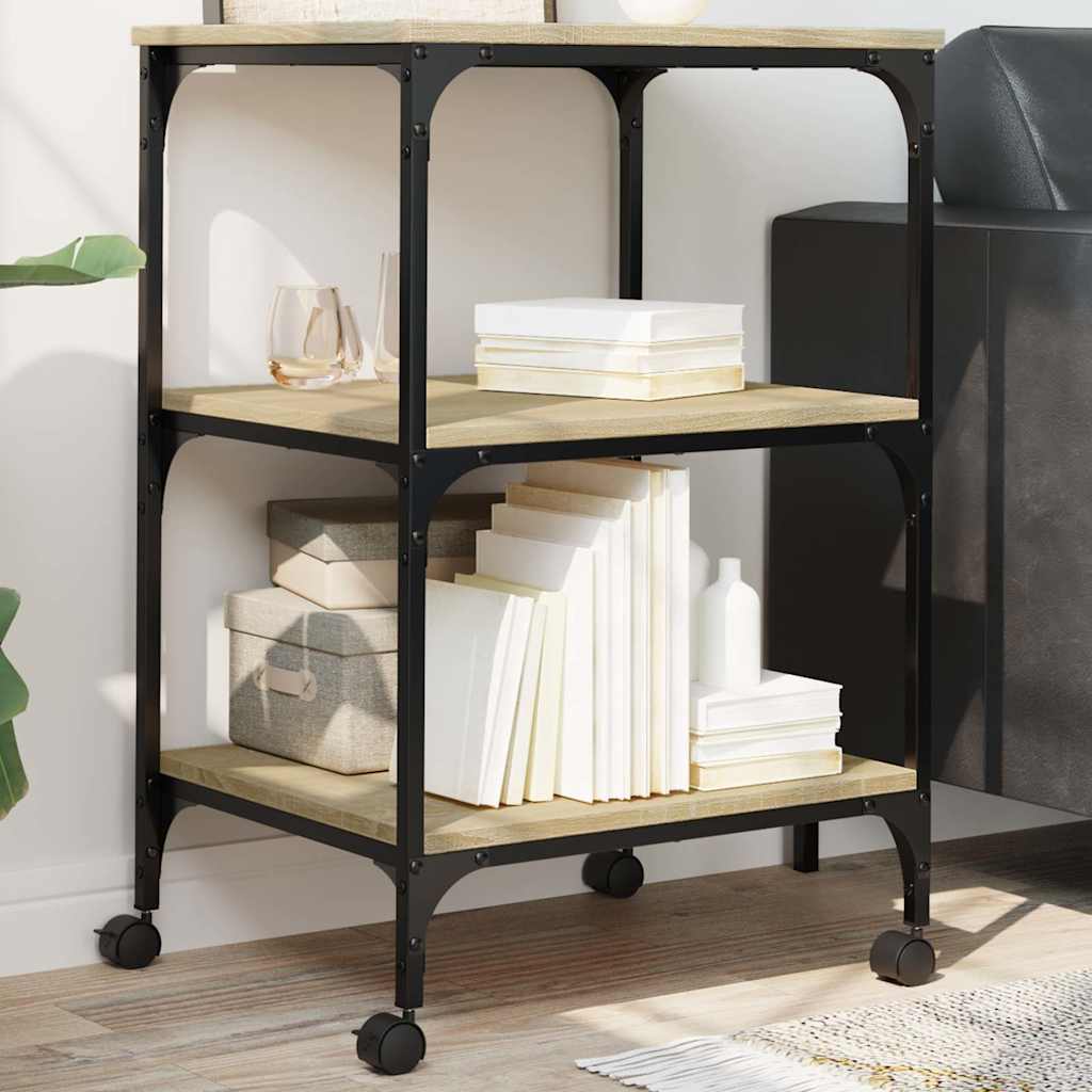 VidaXL printer cabinet 3-layer 50x41x75 cm engineered wood sonoma oak-0