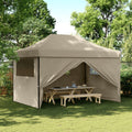 Vidaxx foldable pop-up party tent with 4 side walls taupe-0