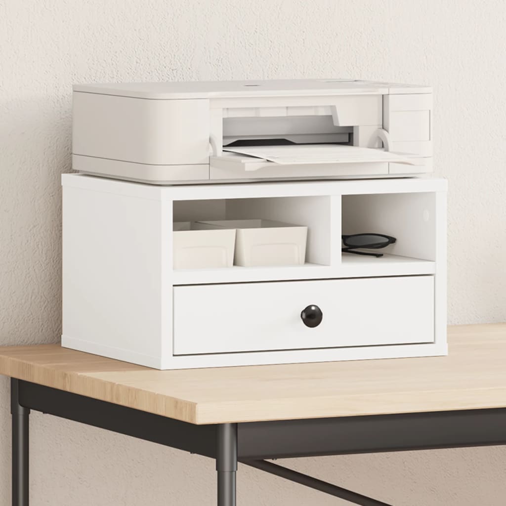 VidaXL printer cabinet 40x32x22.5 cm processed wood white-0