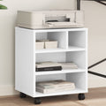 VidaXL printer cabinet with wheels 41x32x48 cm white-0