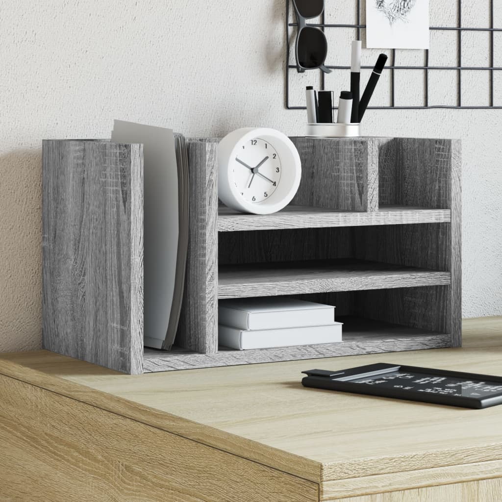 Vidaxx desk organizer 44.5x24x25 cm engineered wood gray sonoma oak-0