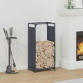 VidaXL Brandhoutrek 44x28x90 cm koudgewalst staal antracietkleurig-0