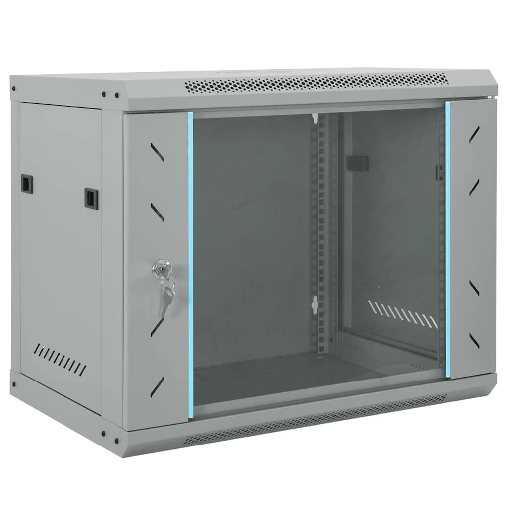 VidaXL Netwerk kabinet met opslag grijs 60 x 45 x 50 cm staal-0