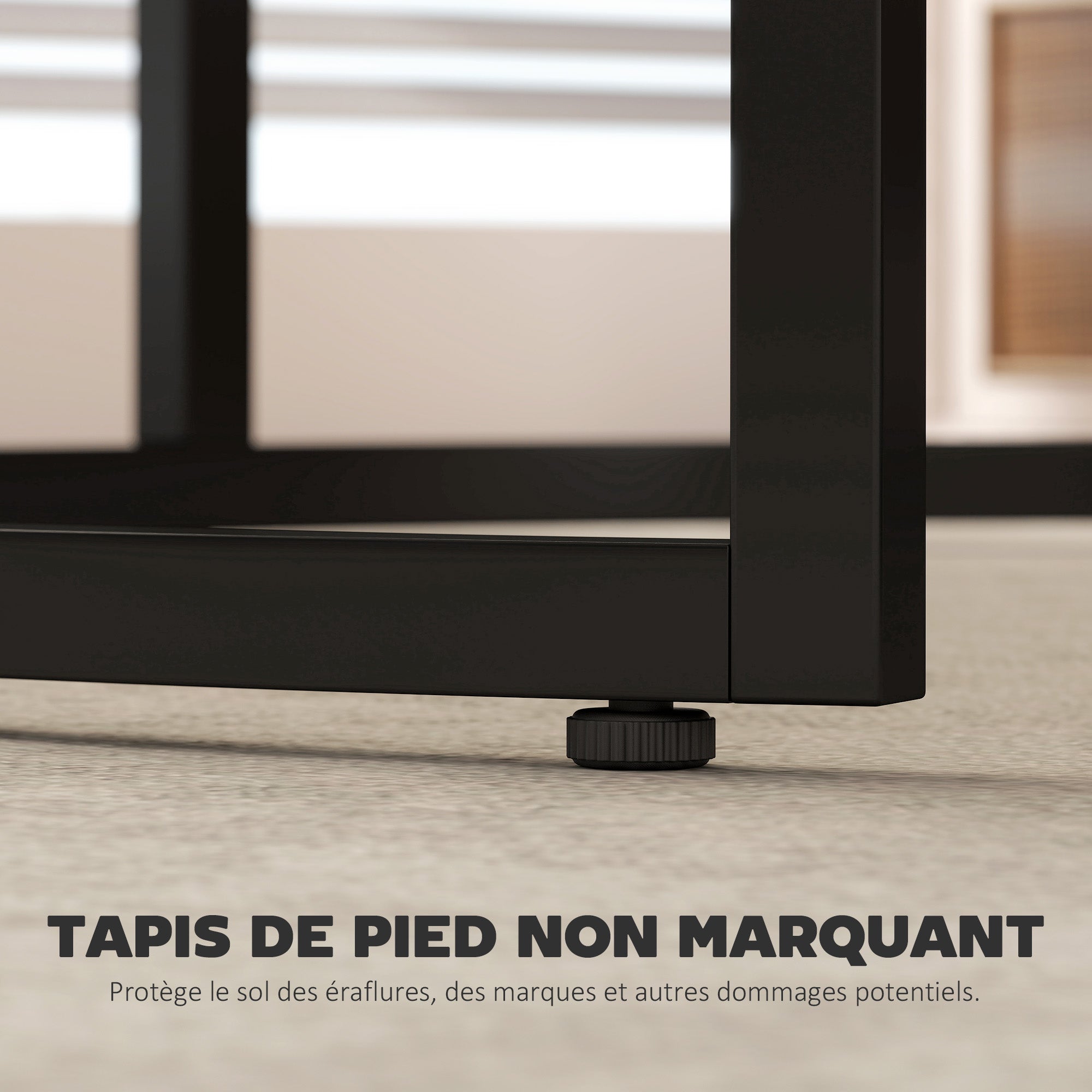 Lot de 2 tables basses gigognes empilable design industriel pieds en métal gris-6