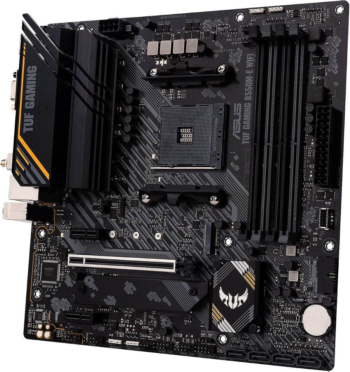 Asus TUF Gaming B450-Plus II moderkortsbas AM4 (ATX, AMD Ryzen, DDR4-minne, M.2, USB 3.1 Gen1+ Gen2, Aura Sync, Ai brusreducerande mikrofon)