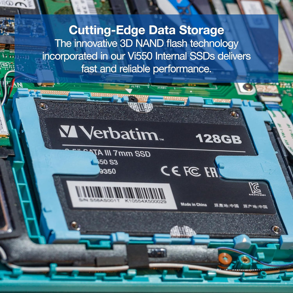 Verbatim Vi560 S3 SSD, intern SSD-enhet med 2 TB datalagring, Solid State Drive med SATA III M.2 2280 och 3D NAND-teknik, svart, perfekt för bärbar dator och Ultrabook