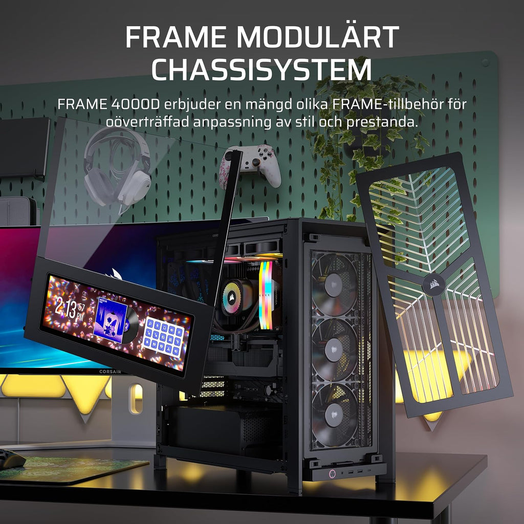 CORSAIR FRAME 4000D WOOD RS Mid-Tower PC-Chassi – Vit & Ek