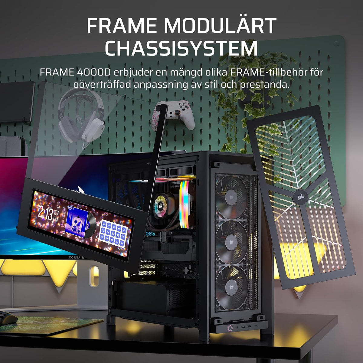 CORSAIR FRAME 4000D WOOD RS Mid-Tower PC-Chassi – Vit & Ek