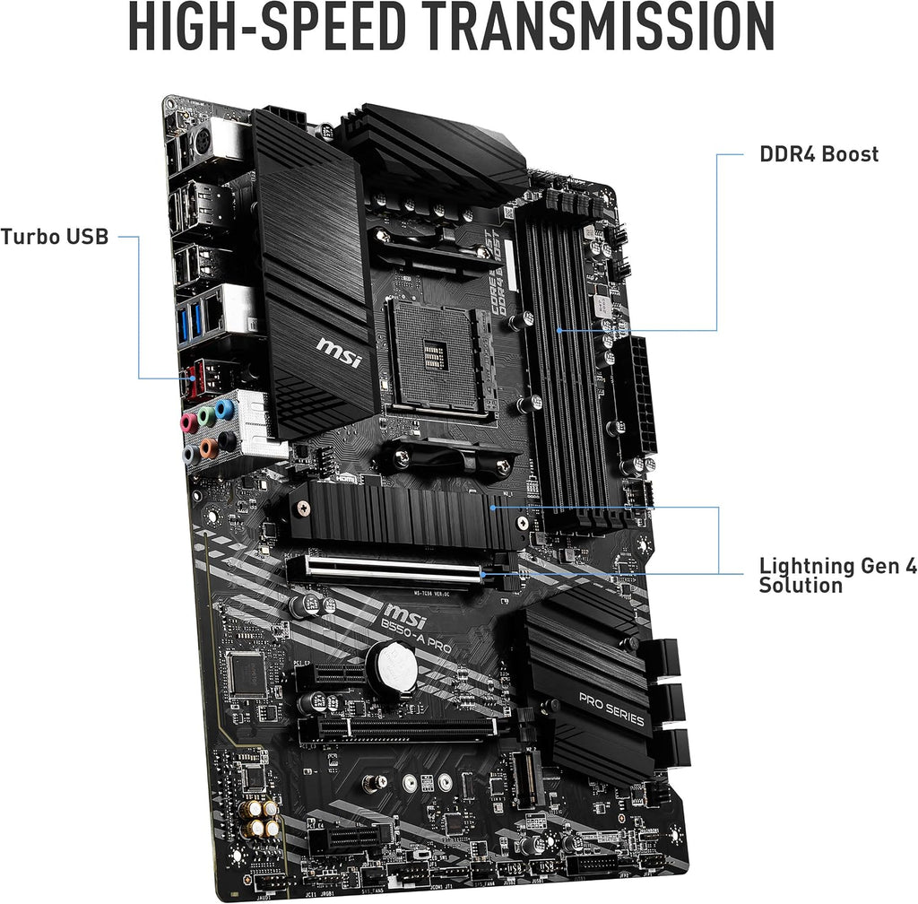 MSI MPG B550 Gaming Plus (ATX AMD AM4 DDR4 M.2 USB 3.2 Gen 2 HDMI ATX Gaming Moderkort AMD Ryzen™ 5000-processorer