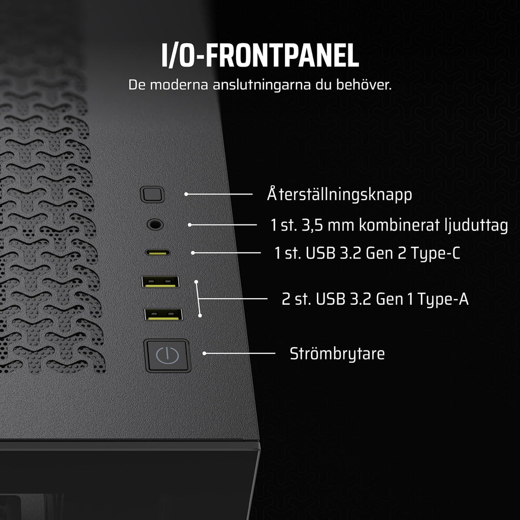 CORSAIR 3500X Mid-Tower ATX PC-Chassi Med Dubbla Kammare – Panoramabild i Härdat Glas - Kompatibel Med Moderkort Med Omvänd Anslutning – Inga Fläktar Inkluderade – Vit