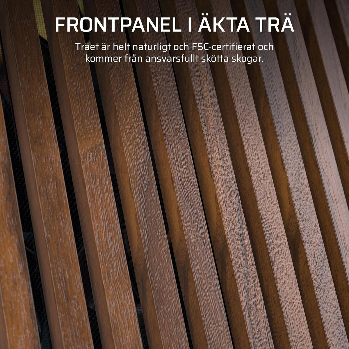 CORSAIR FRAME 4000D WOOD RS Mid-Tower PC-Chassi – Vit & Ek