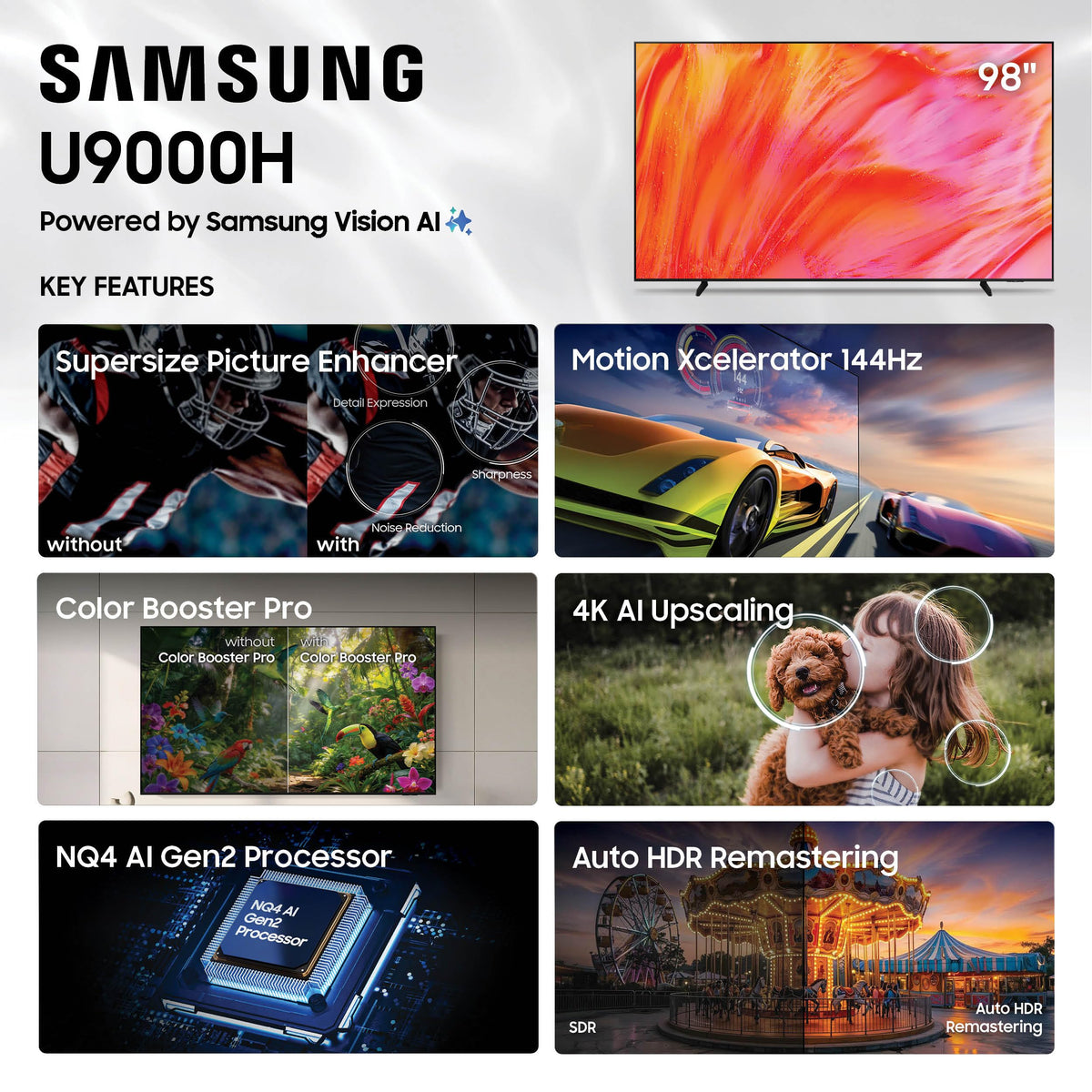 Samsung 65-Inch Class Crystal UHD U8000H Series Samsung Vision AI Smart TV (2026 Model, 65U8000H) Processor 4K, Endless Free Content, Motion Xcelerator, Color Booster, Alexa Built-in