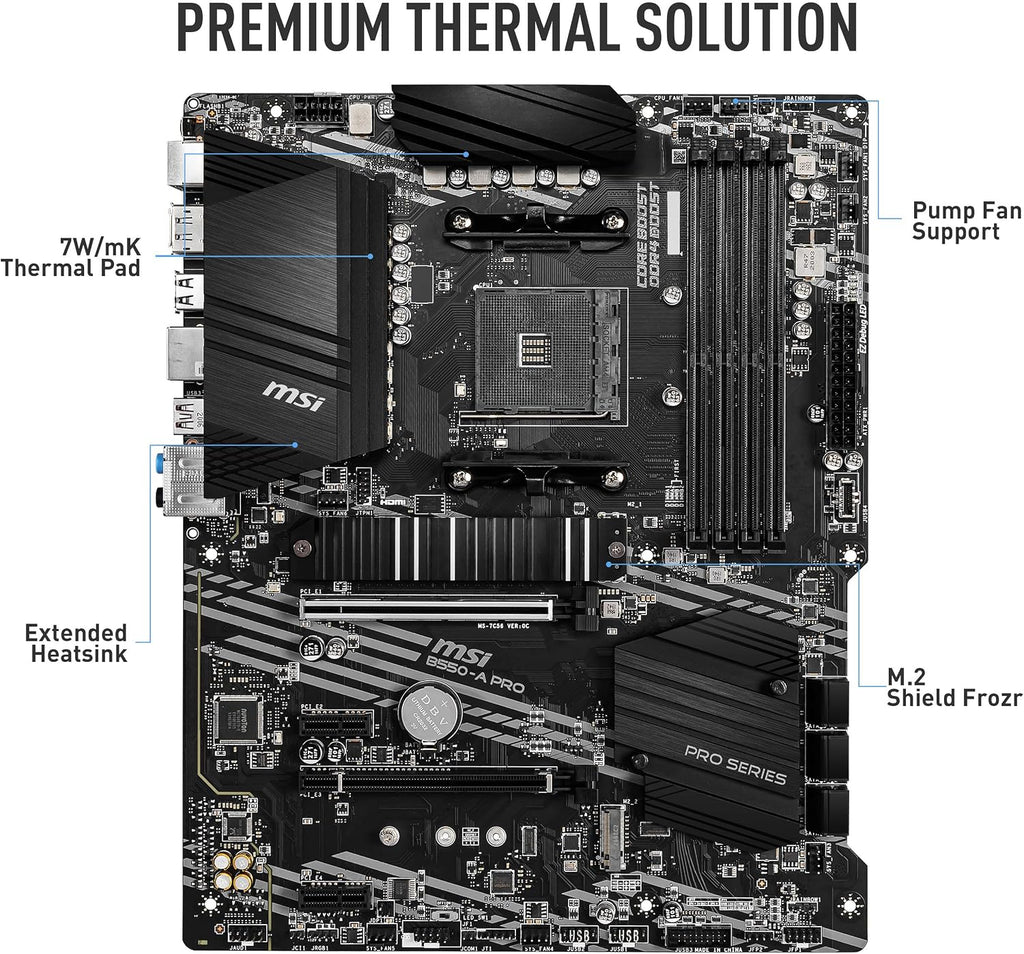MSI MPG B550 Gaming Plus (ATX AMD AM4 DDR4 M.2 USB 3.2 Gen 2 HDMI ATX Gaming Moderkort AMD Ryzen™ 5000-processorer