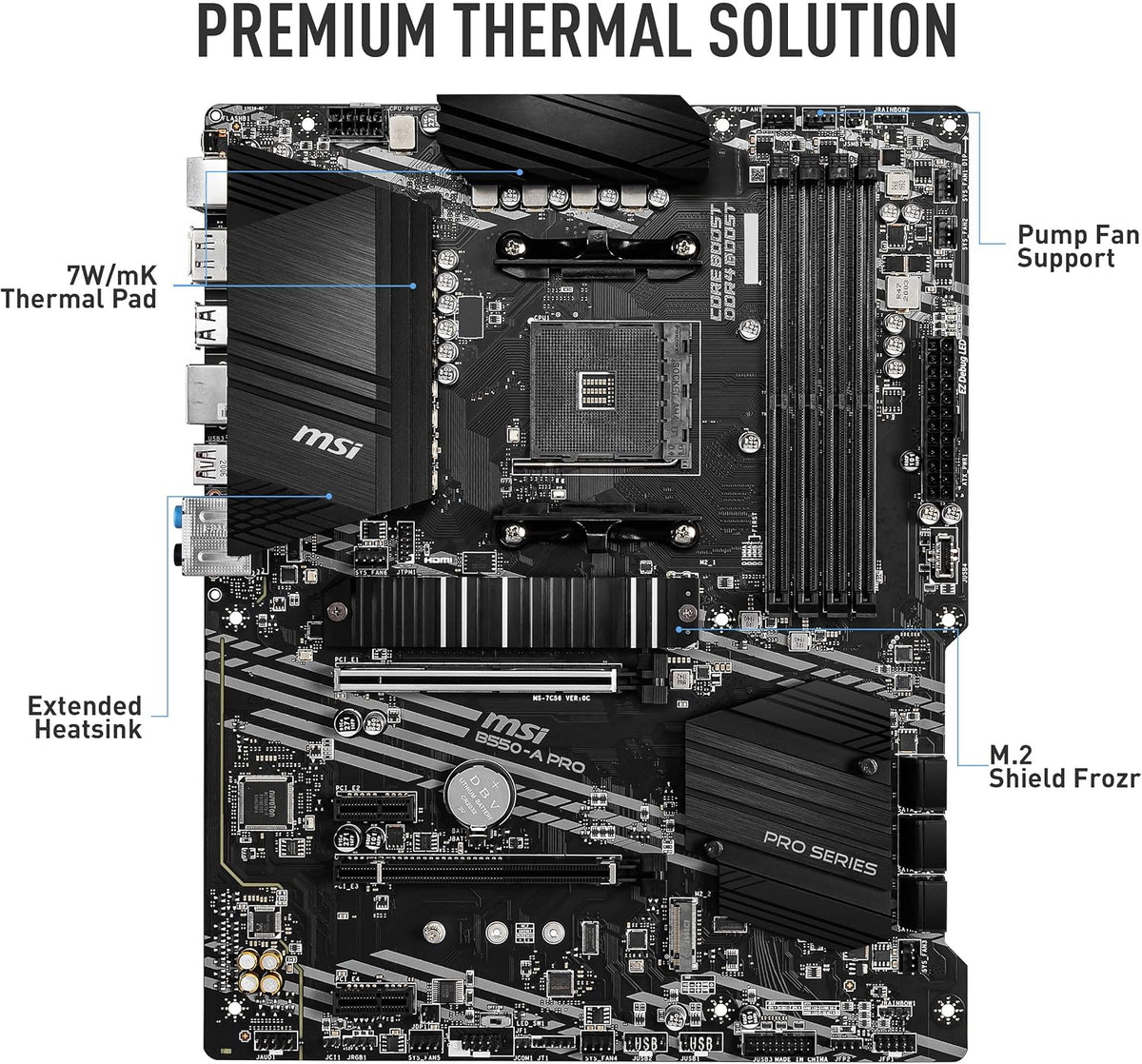 MSI MPG B550 Gaming Plus (ATX AMD AM4 DDR4 M.2 USB 3.2 Gen 2 HDMI ATX Gaming Moderkort AMD Ryzen™ 5000-processorer