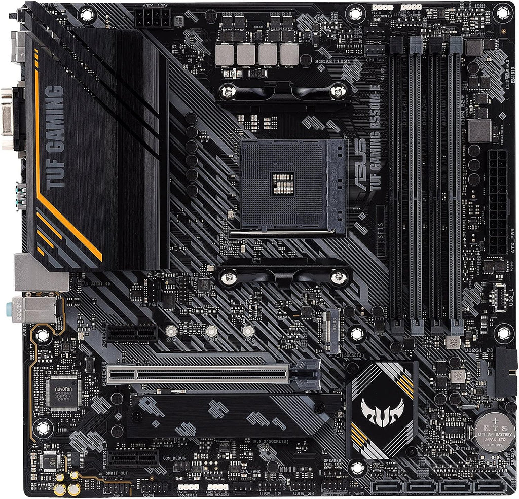 Asus TUF Gaming B450-Plus II moderkortsbas AM4 (ATX, AMD Ryzen, DDR4-minne, M.2, USB 3.1 Gen1+ Gen2, Aura Sync, Ai brusreducerande mikrofon)