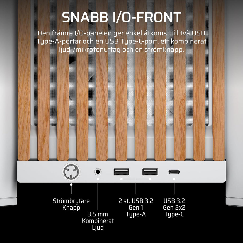 CORSAIR FRAME 4000D WOOD RS Mid-Tower PC-Chassi – Vit & Ek