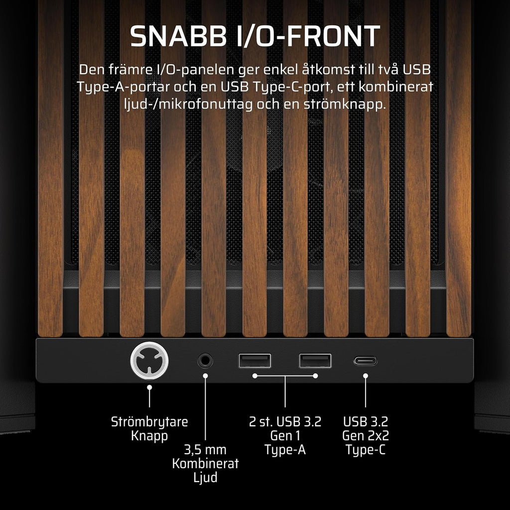 CORSAIR FRAME 4000D WOOD RS Mid-Tower PC-Chassi – Vit & Ek