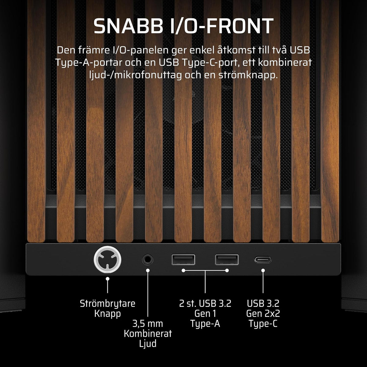 CORSAIR FRAME 4000D WOOD RS Mid-Tower PC-Chassi – Vit & Ek