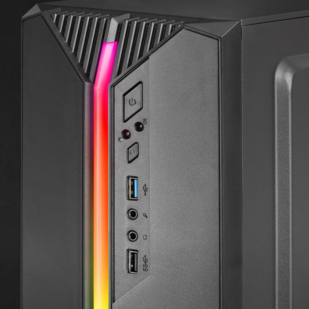 Mars Gaming MC-S1 svart, kompakt Micro-ATX Gaming PC-hölje, ARGB belysning 12 lägen, FRGB-fläkt, Full Side Window, MCS1