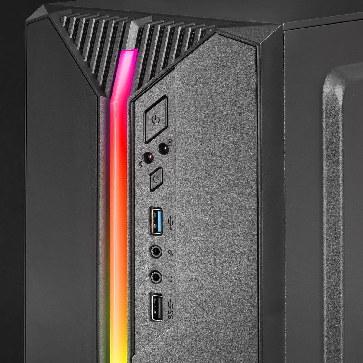 Mars Gaming MC-S1 svart, kompakt Micro-ATX Gaming PC-hölje, ARGB belysning 12 lägen, FRGB-fläkt, Full Side Window, MCS1