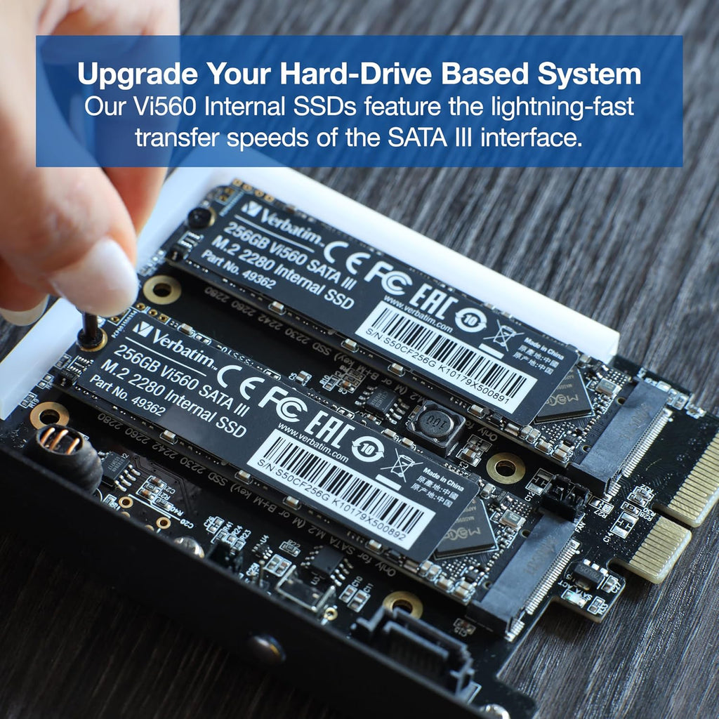 Verbatim Vi560 S3 SSD, intern SSD-enhet med 2 TB datalagring, Solid State Drive med SATA III M.2 2280 och 3D NAND-teknik, svart, perfekt för bärbar dator och Ultrabook