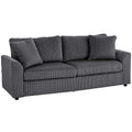Canapé 3 places 212 cm avec 2 coussins à ressorts, tissu velours côtelé, pour salon, chambre, bureau à domicile, gris foncé-0