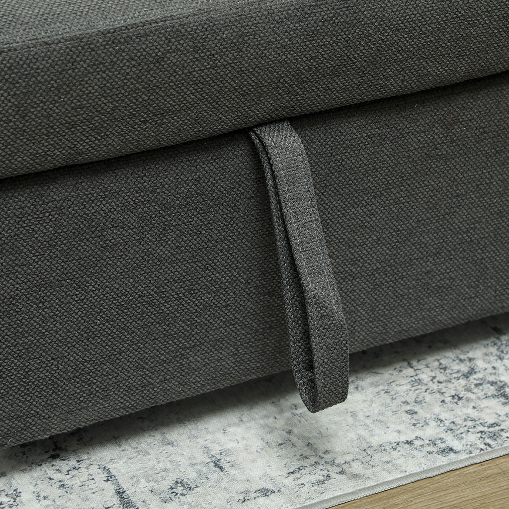 Canapé Convertible 2 Places 3 en 1, Canapé-Lit Clic Clac 160 cm, Dossier Réglable, Assise Large, 2 Oreillers, Gris Foncé-8