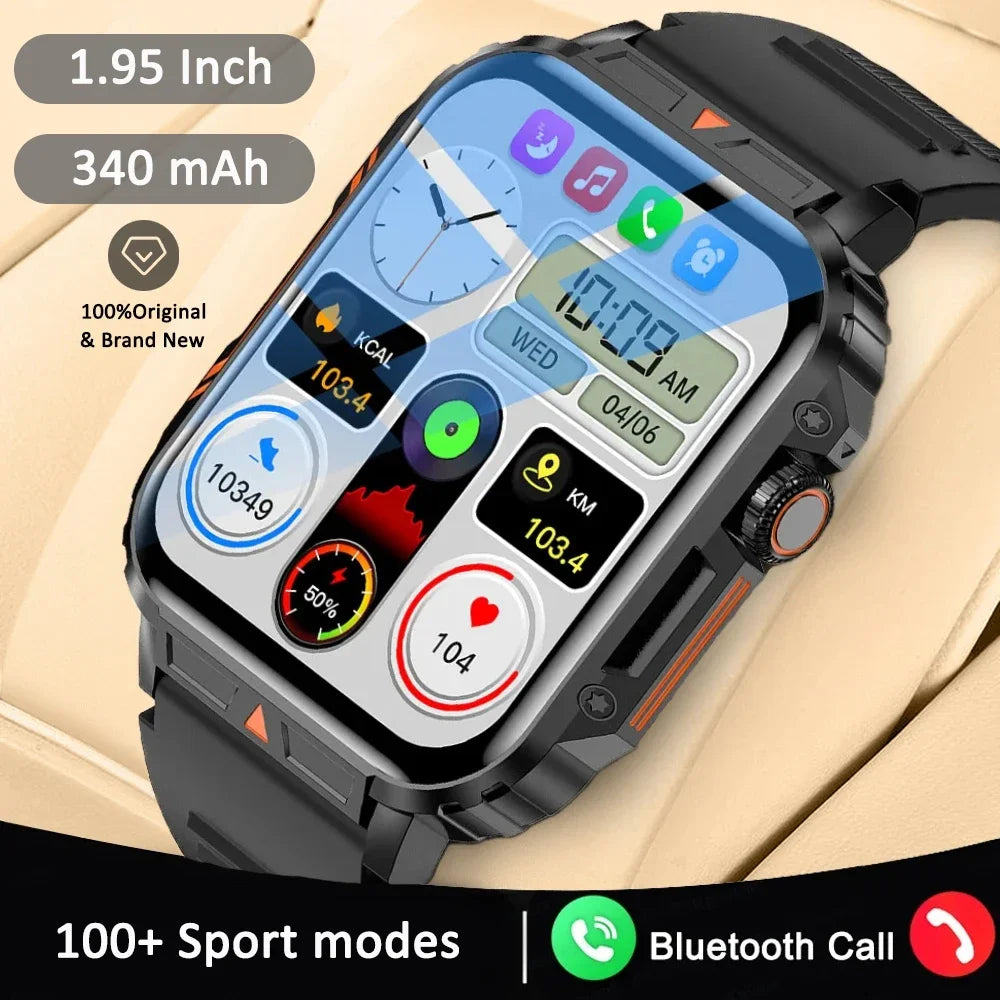 NNEOBA Military Smart Watch Fitness Health Monitor Bluetooth (Black)-1