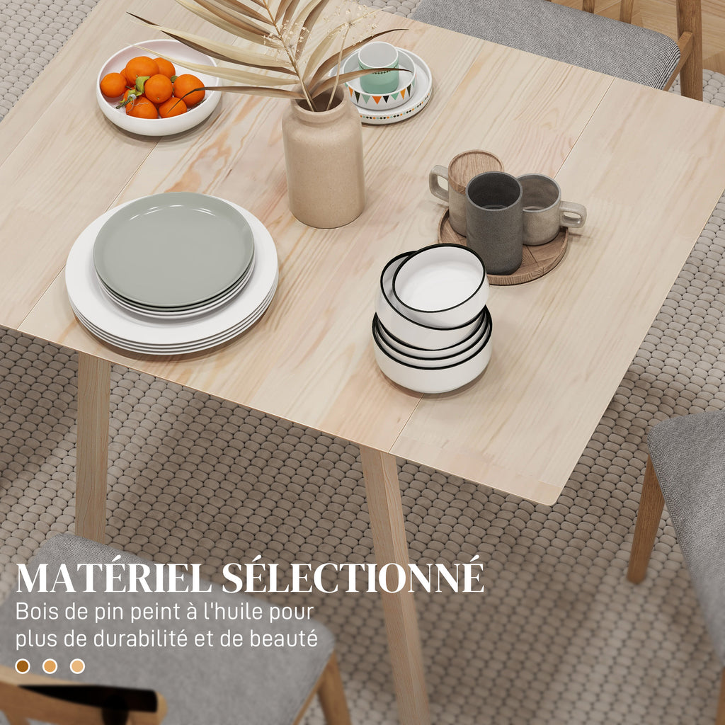 Table de cuisine pliable table à manger pliante avec plateau rabattable en bois pour 2 à 4 personnes bois naturel-4