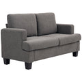 Canapé 2 places 120 cm avec coussins de dossier amovibles, tissu chenille pour salon, chambre, bureau, gris foncé-0