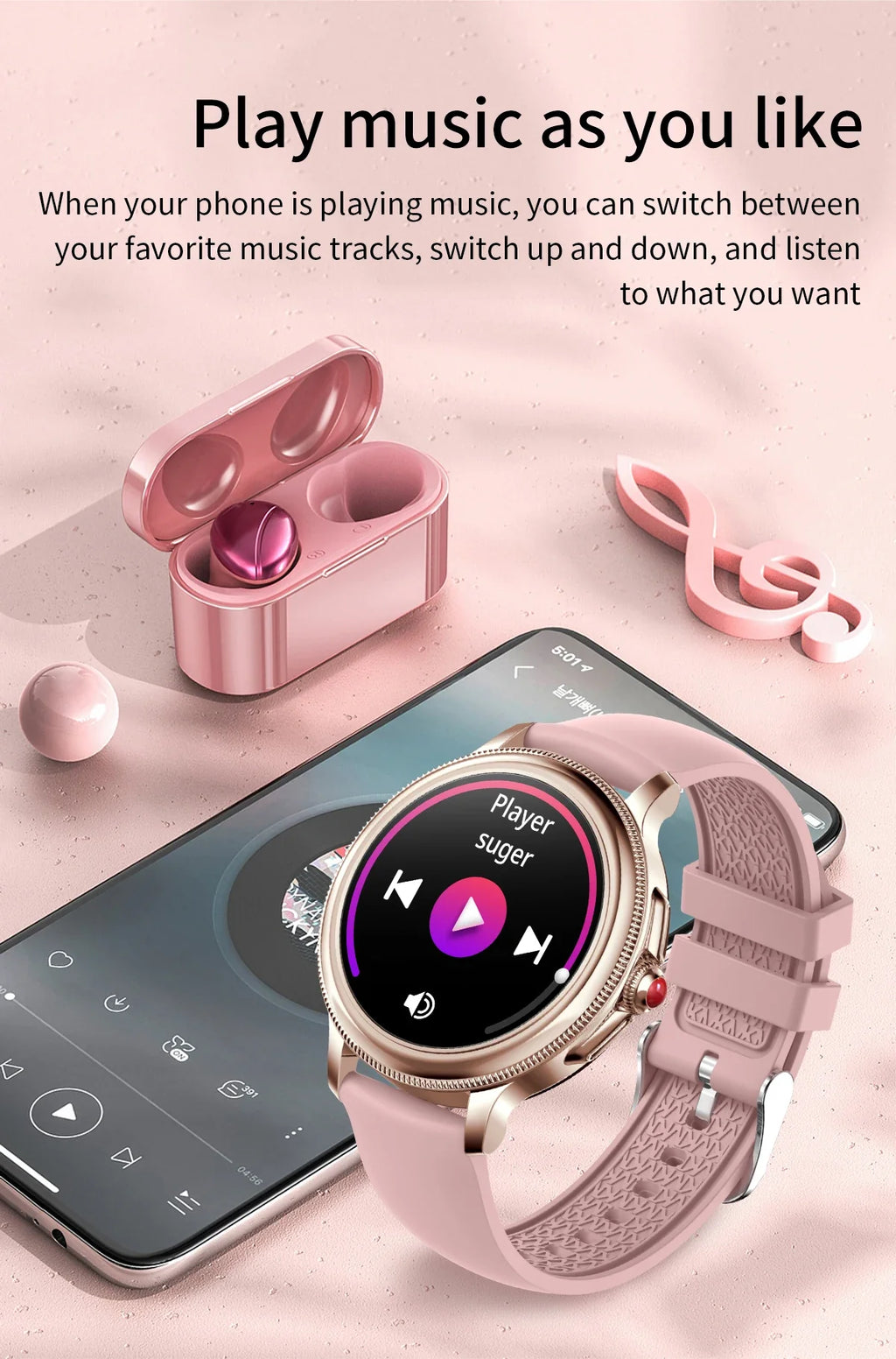 Womens Smart Watch with BT Call-1